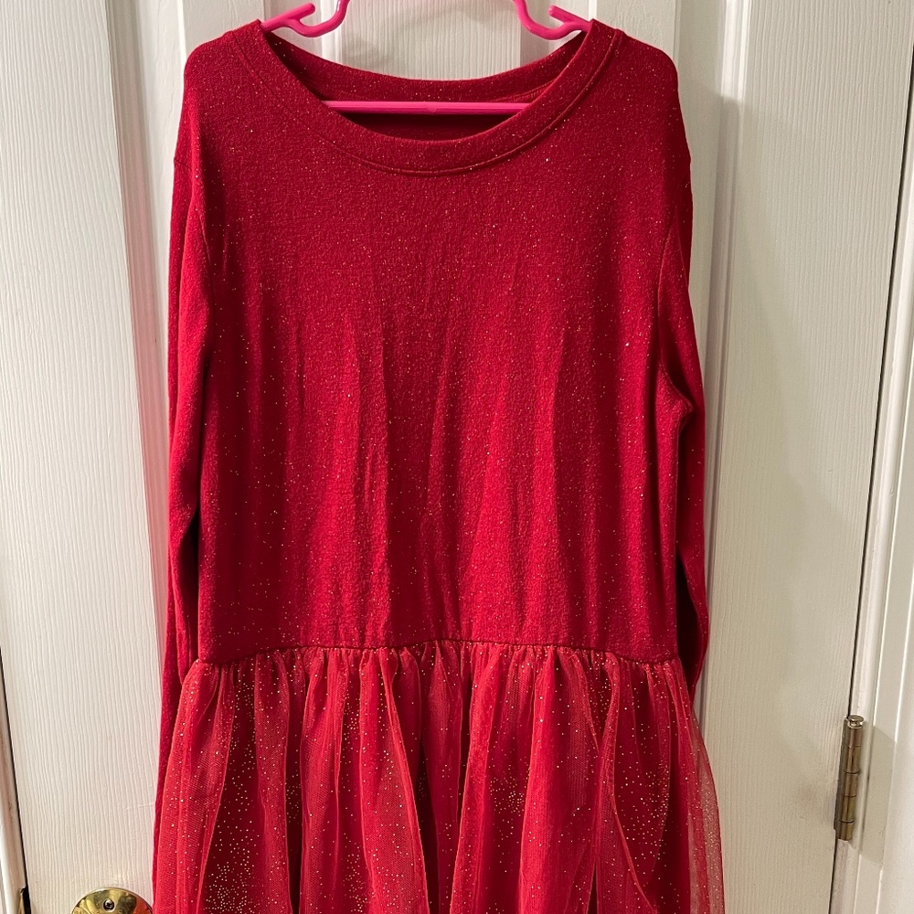 Girls long sleeved cozy tulle dress